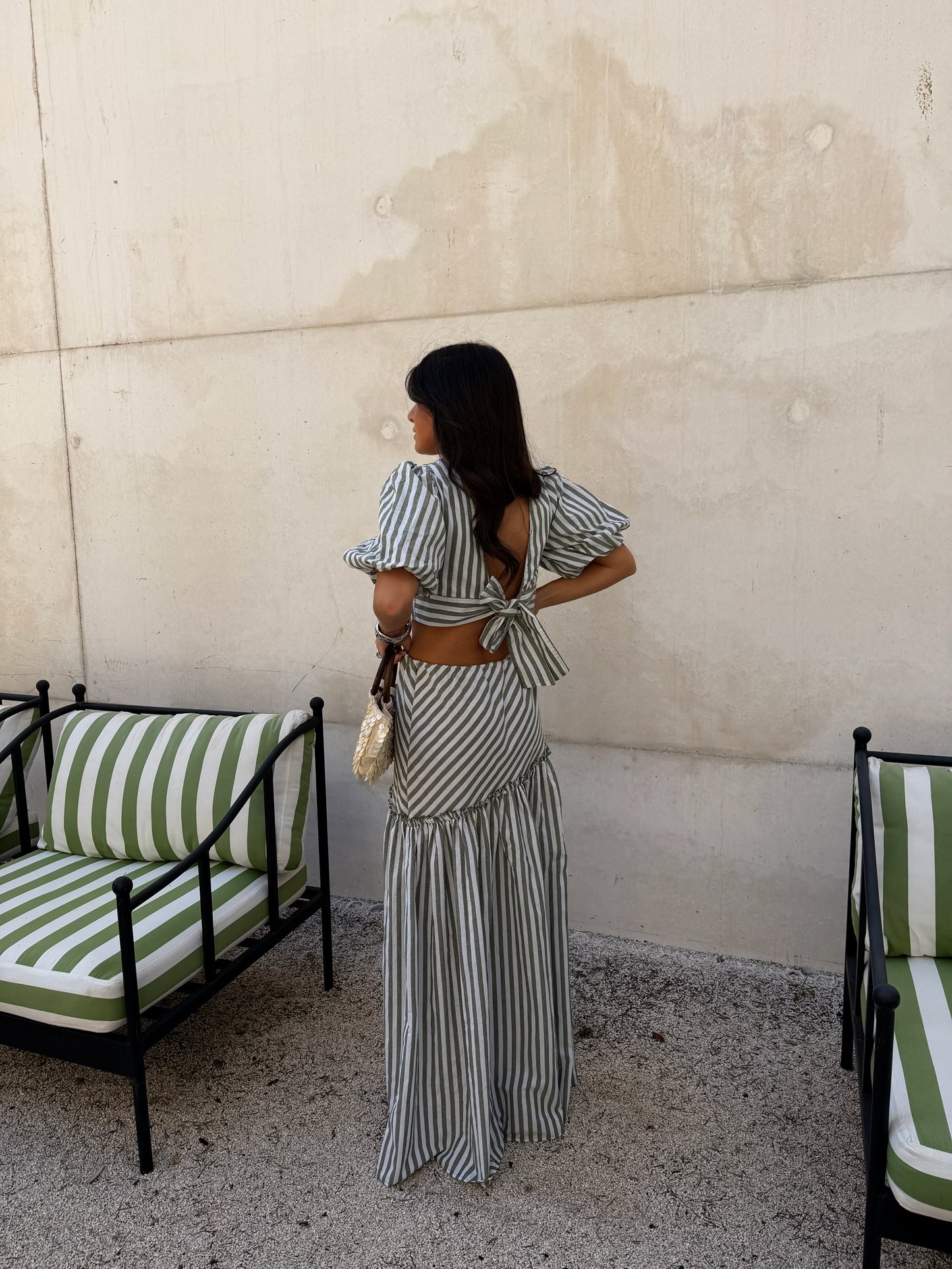 Sage Stripe Set