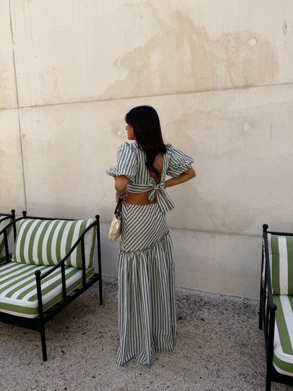 Sage Stripe Set