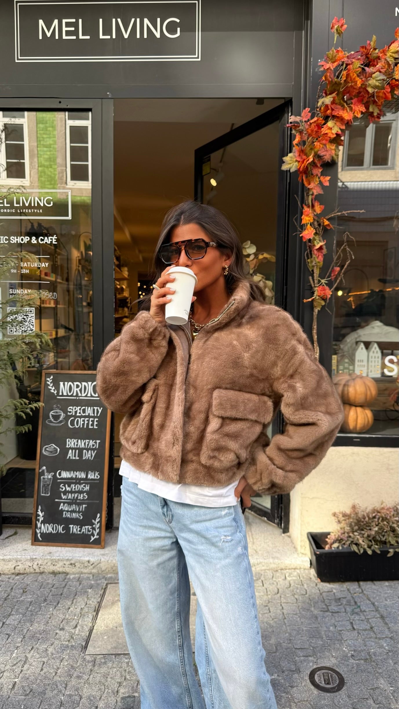 Caramel Fur Effect Jacket