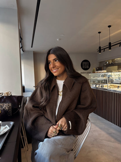 100% Wool Jacket in Brown