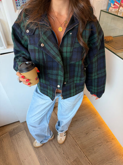 Green & Navy Plaid Jacket