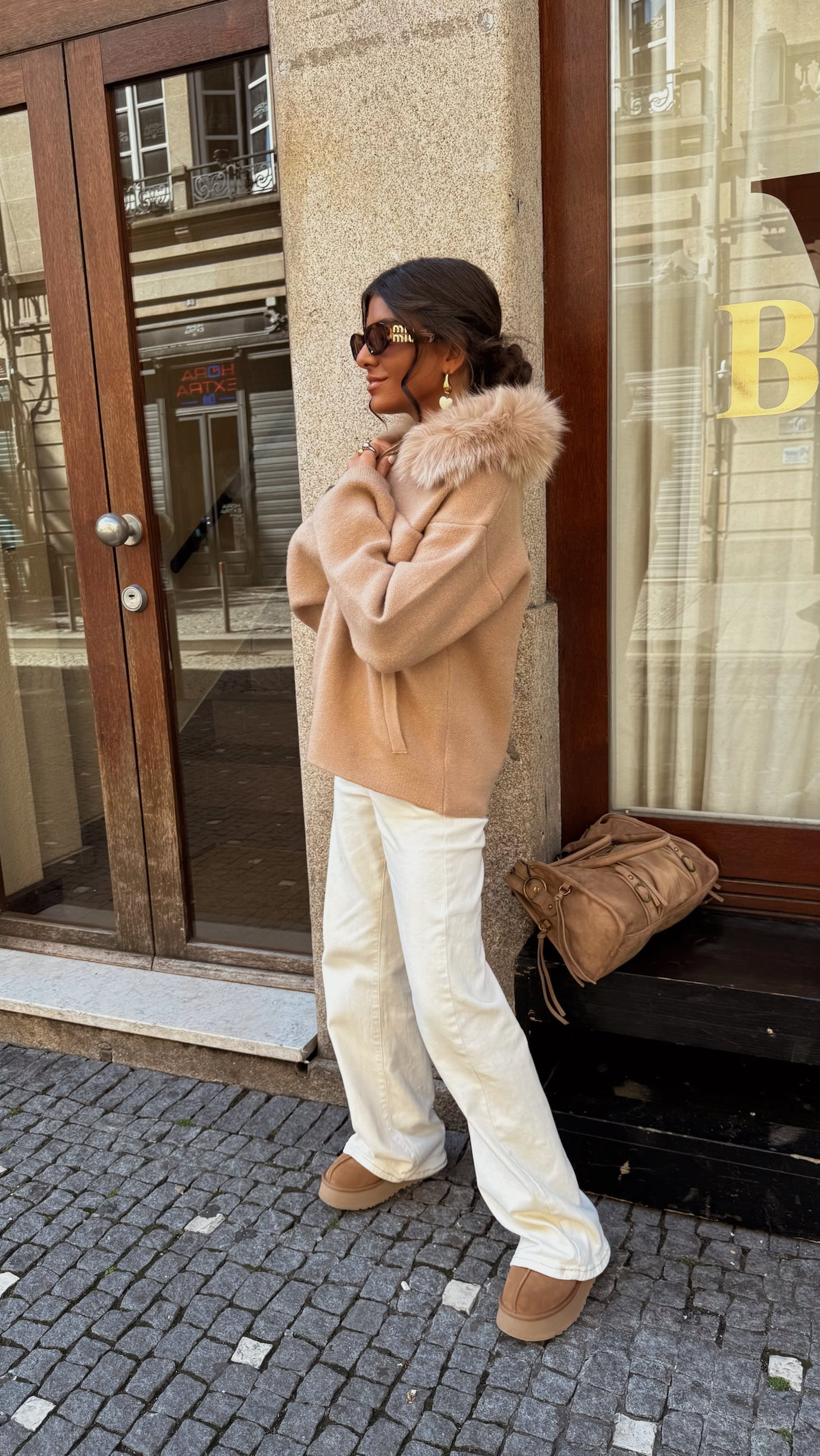 Wool & Cashmere Blend Jacket in Camel