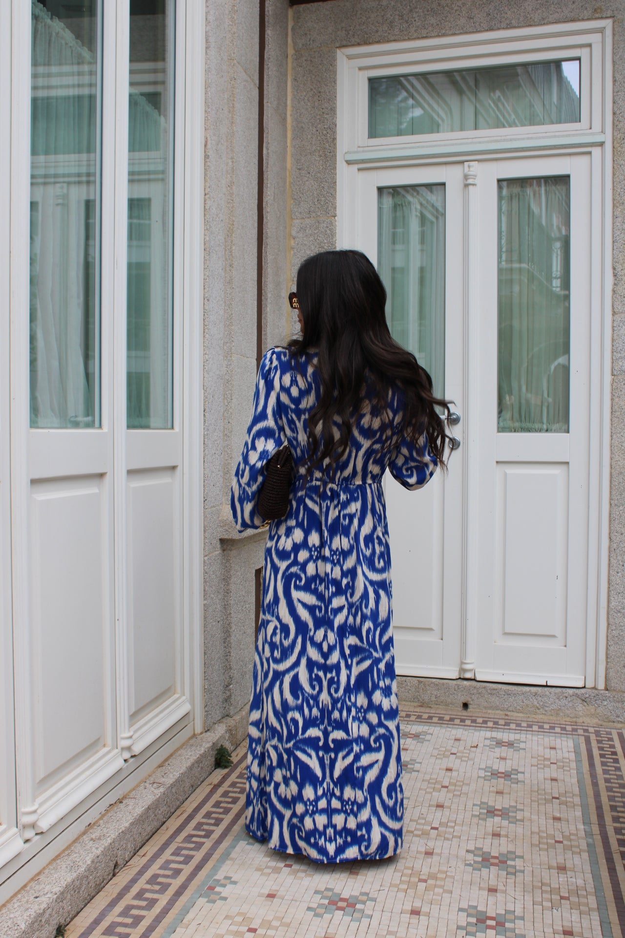 Azure Ikat Maxi Dress
