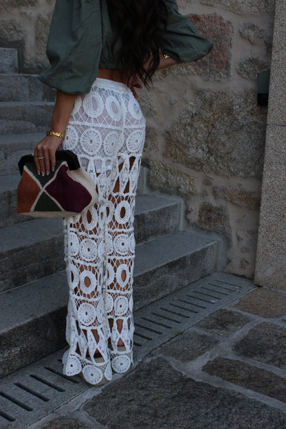 Crochet Pants In White