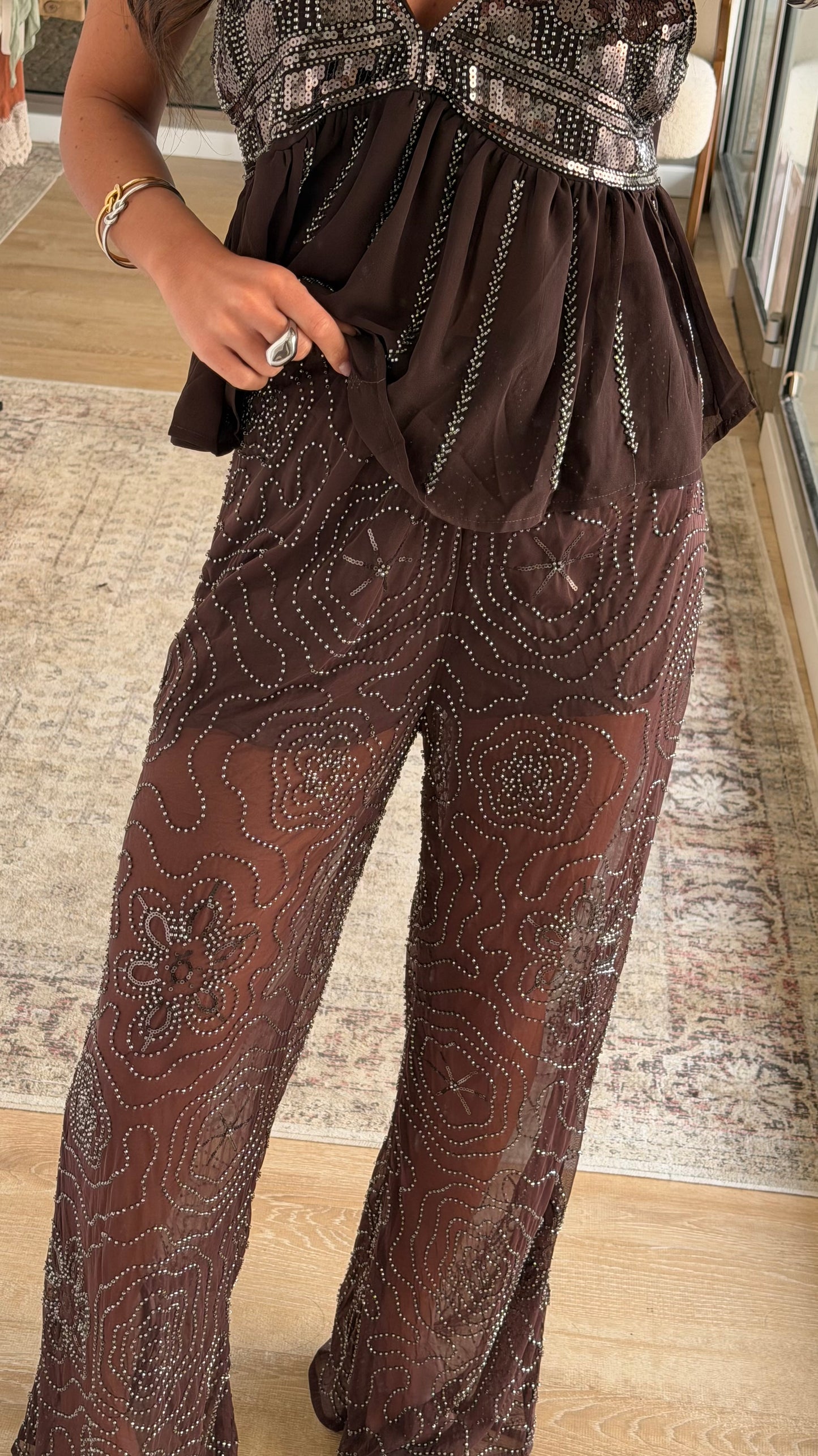 Dark Chocolate Sheer Pants