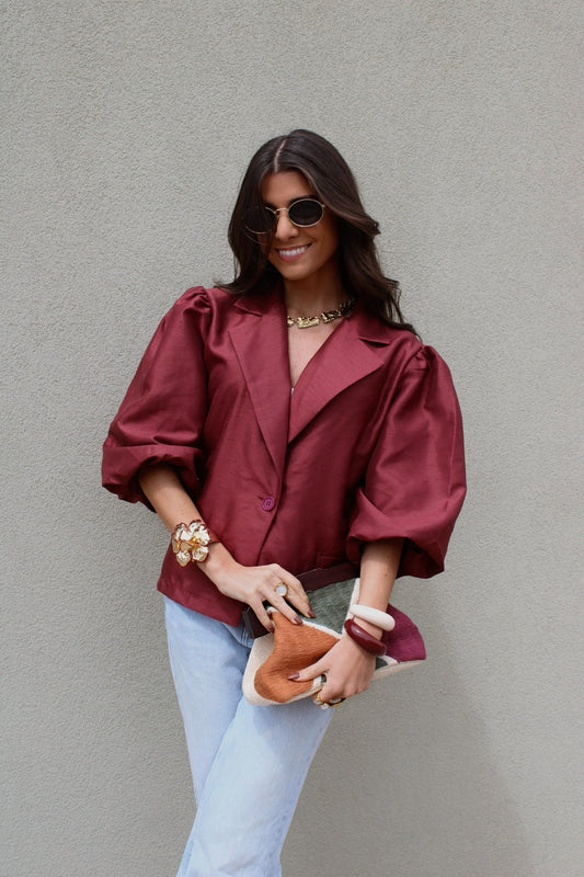 Blazer with Balloon Sleeves