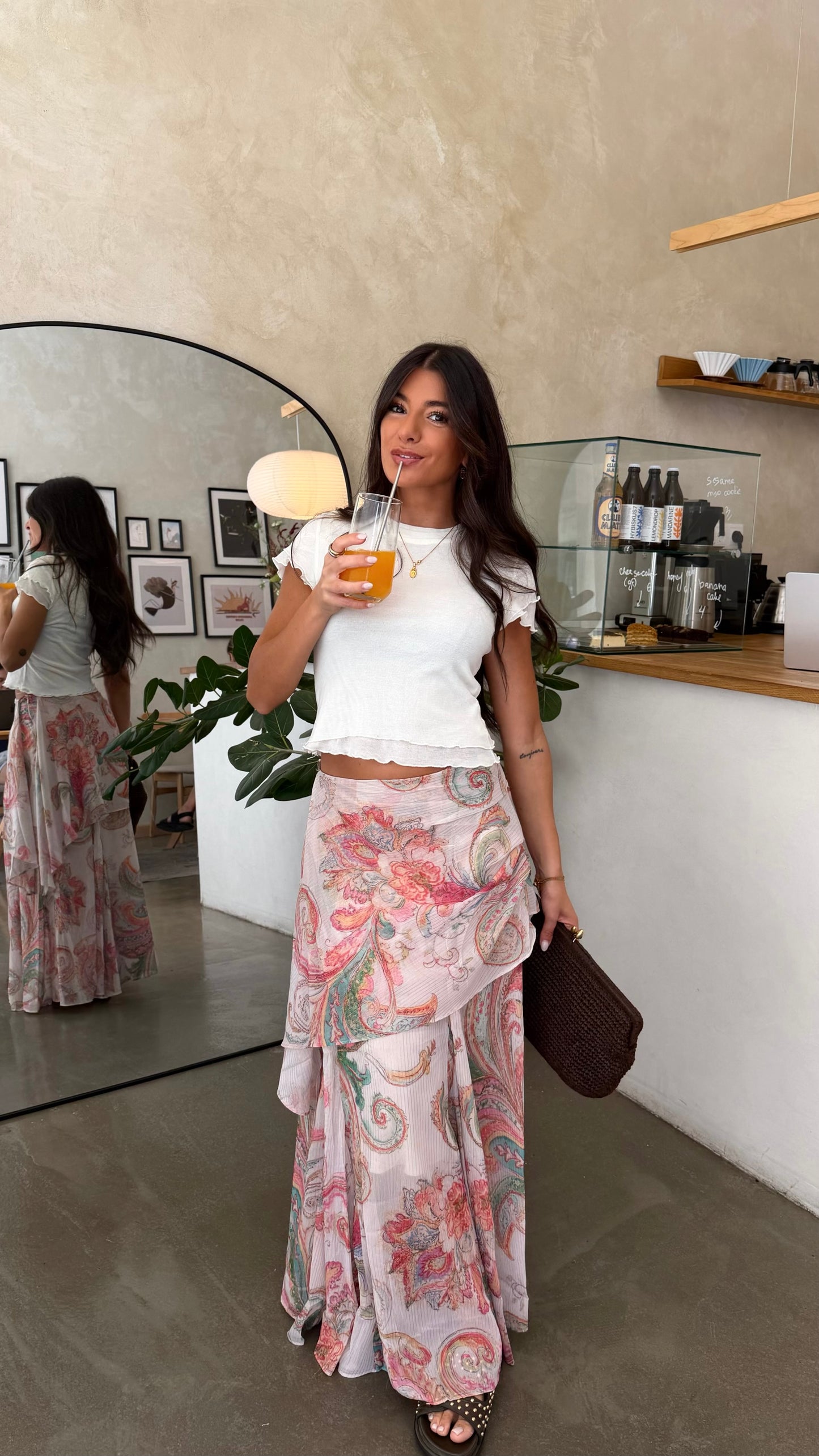 Blush Paisley Maxi Skirt