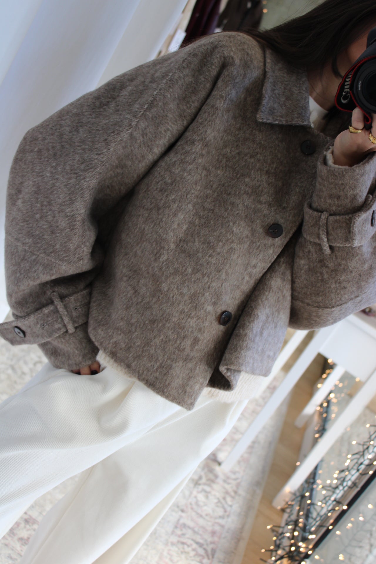 Casaco Taupe 100% lã (hand made)