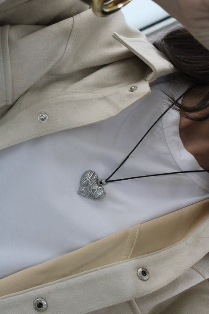 Black String Necklaces with Stainless Steel Pendant