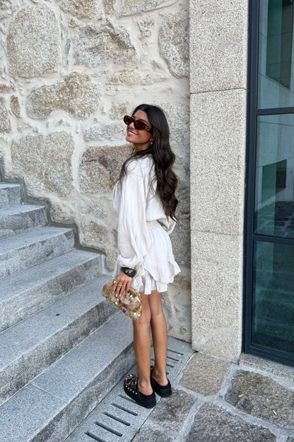 Neutral Sand Co-ord: Shorts and Crop Top