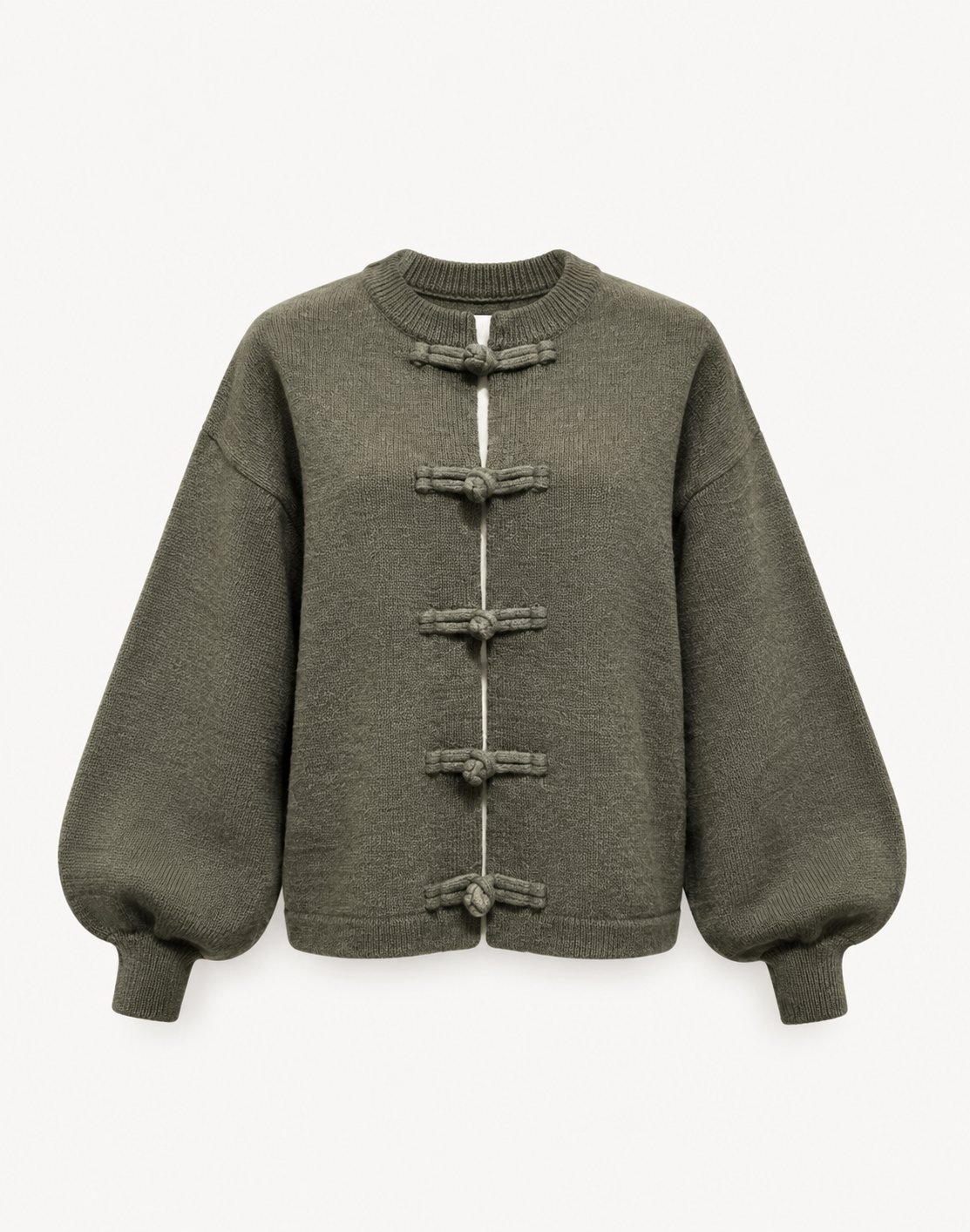 Khaki Toggle Cardigan