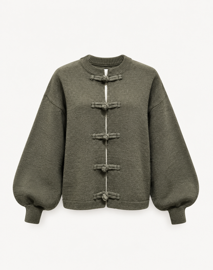 Khaki Toggle Cardigan
