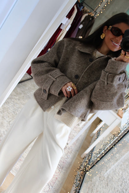 Casaco Taupe 100% lã (hand made)