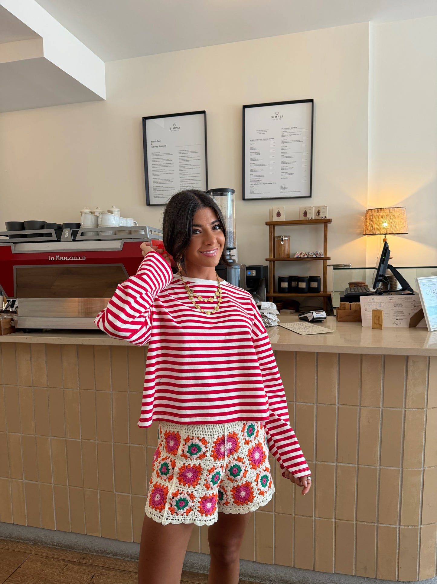 Cherry Stripe Long Sleeve