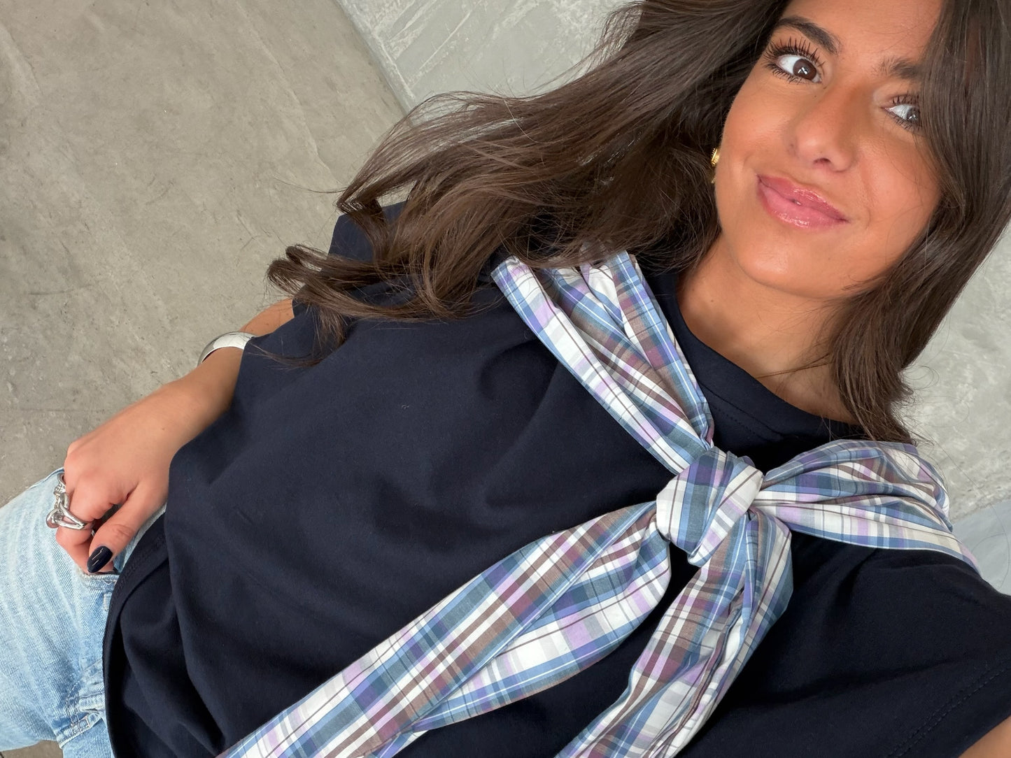 Cool Girl Bow T-Shirt – Navy