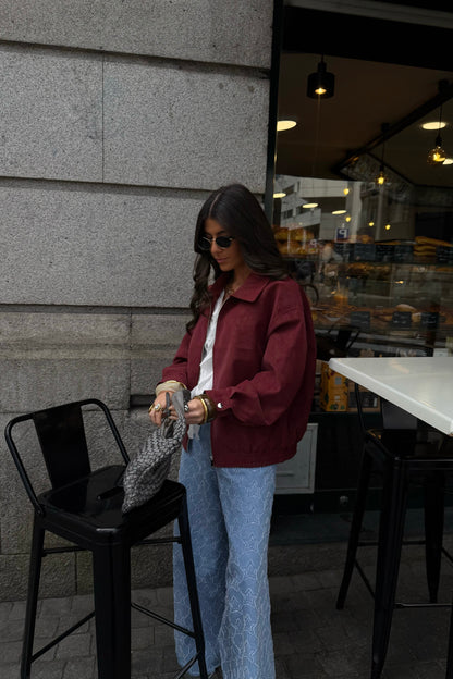 Cherry Suede-Effect Jacket