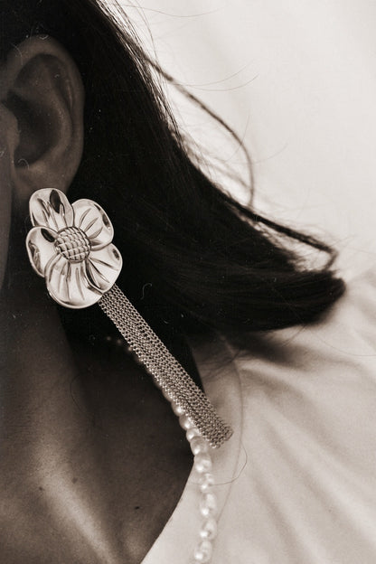 Long Flower Earrings