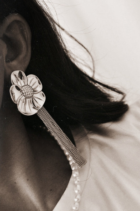 Long Flower Earrings