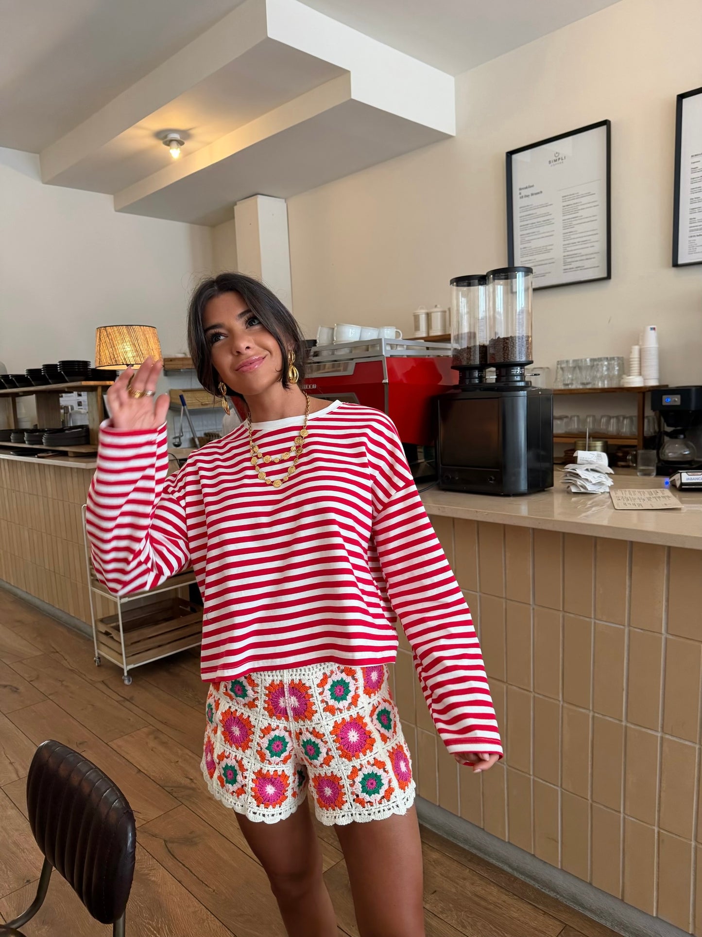 Cherry Stripe Long Sleeve