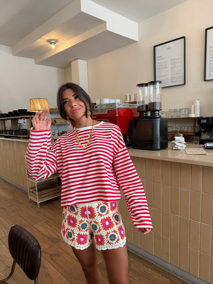 Cherry Stripe Long Sleeve