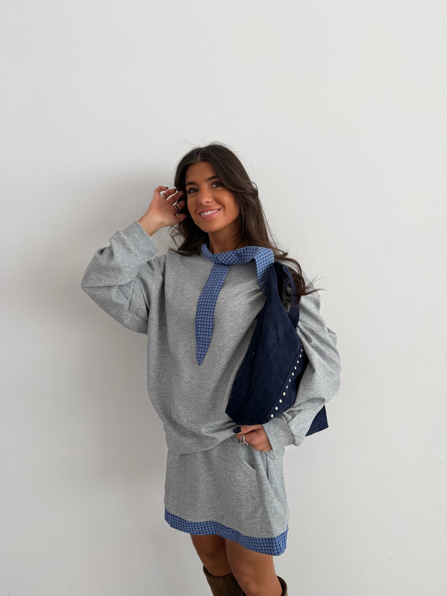 Preppy Skort & Sweatshirt Set