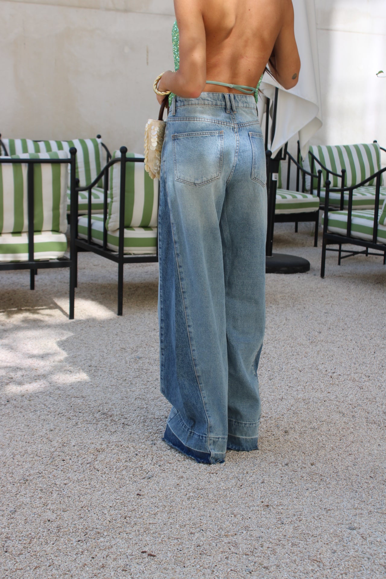 Dual-Tone Wide-Leg Jeans | Pre-order (shipping on October 8)