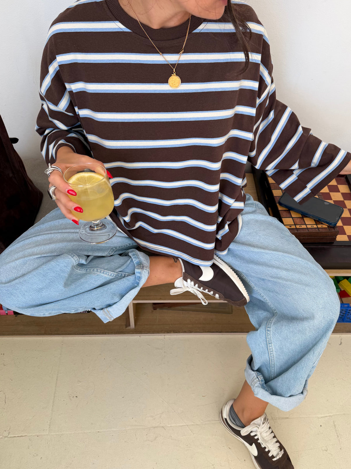 Open Back Striped Sweater