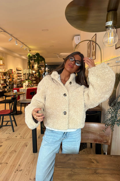 Cream Teddy Jacket