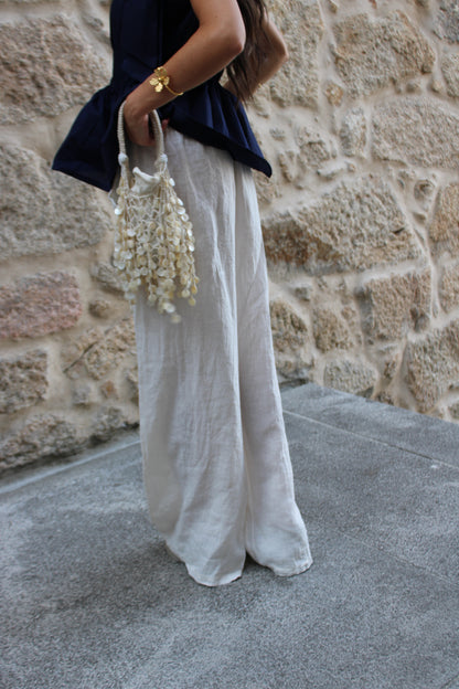 Linen Trousers in Off White