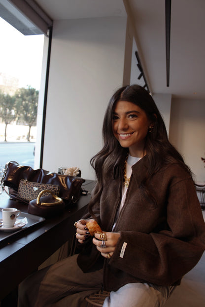 100% Wool Jacket in Brown