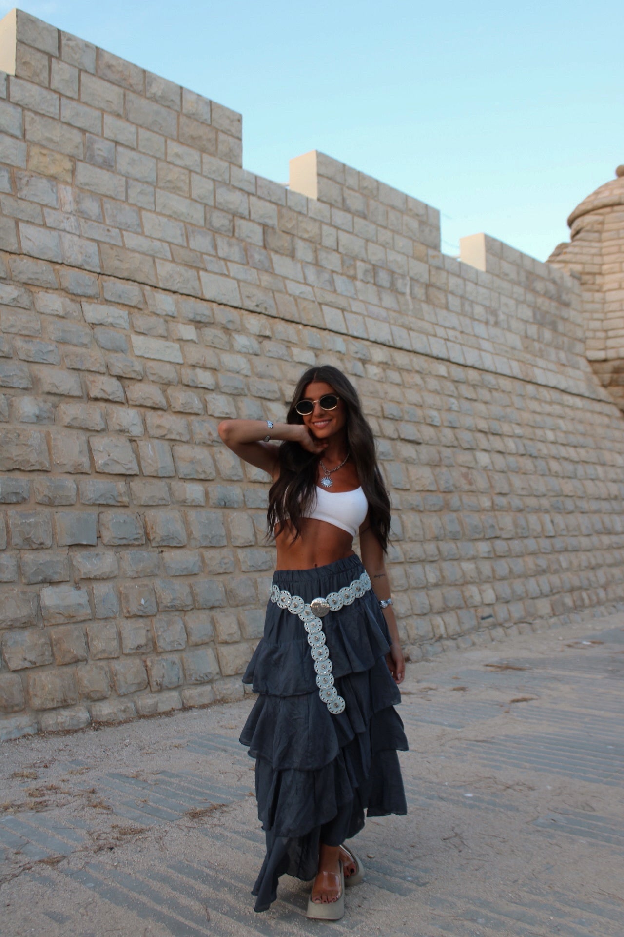 Midnight Blue Layered Skirt