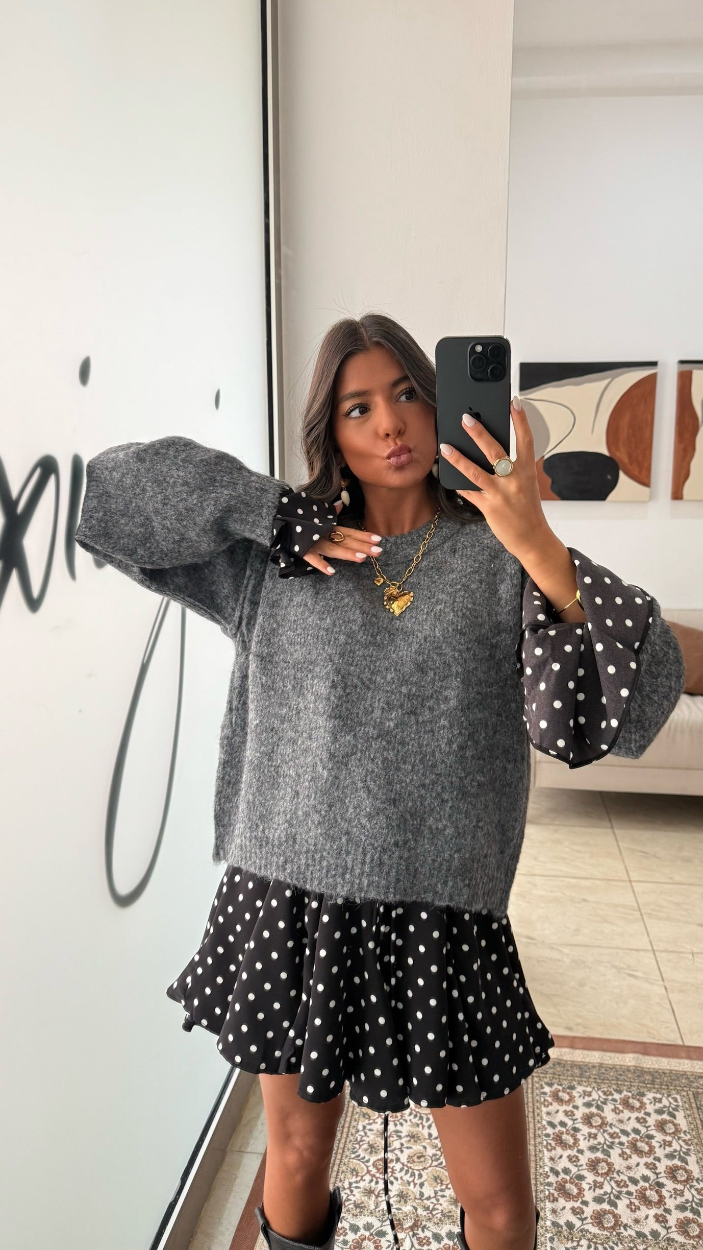 Dark Grey Wool-Blend Sweater