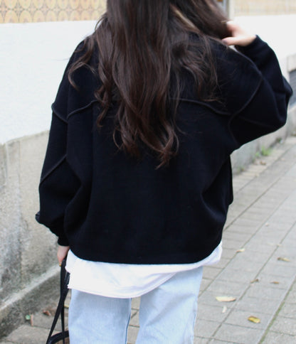 Black Double Knit Bomber