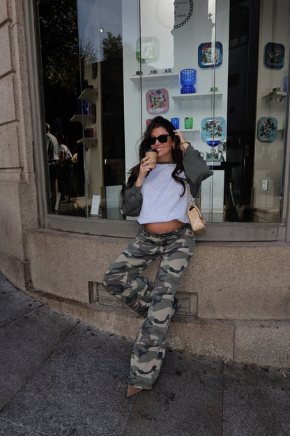 Camo Wide-Leg Jeans