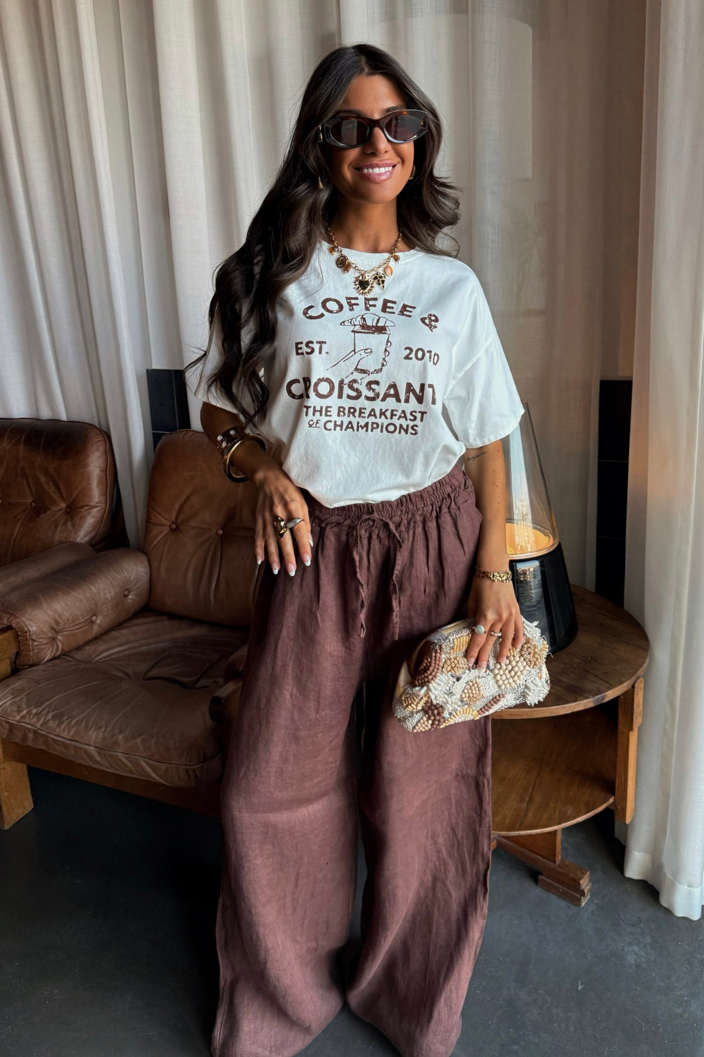 Brown Linen Trousers