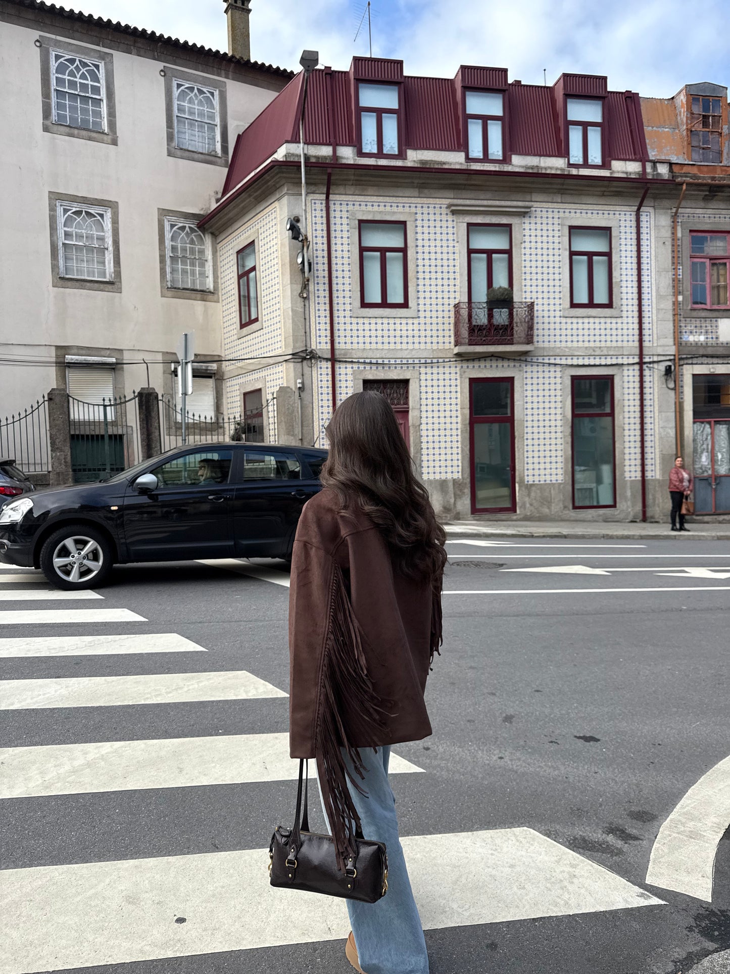 Western-Inspired Suede Fringe Blazer