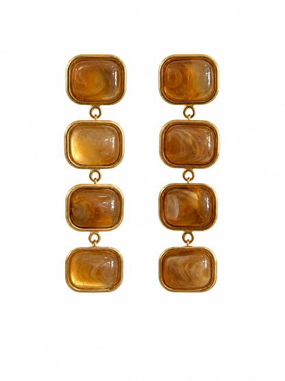 Honey Drop Statement Earrings