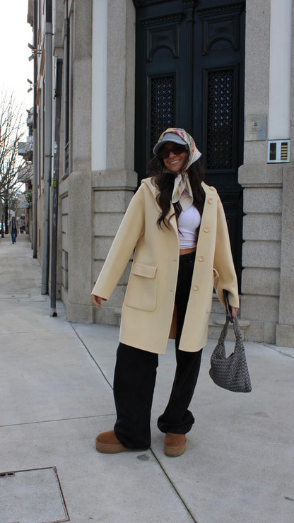 Butter Yellow Cashmere Coat