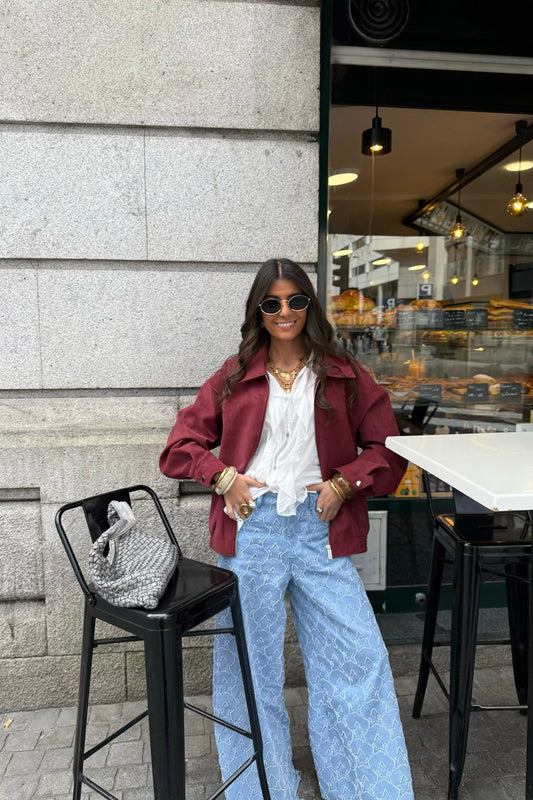 Cherry Suede-Effect Jacket