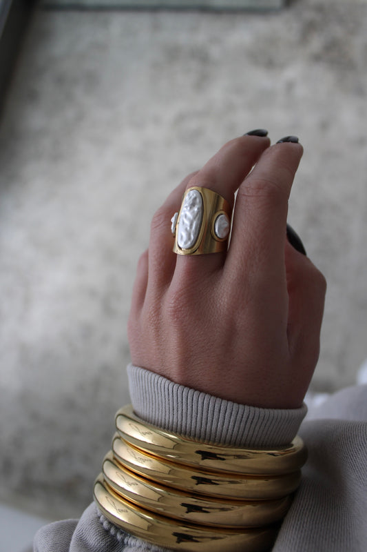 Ring with Mother-of-Pearl Detailing