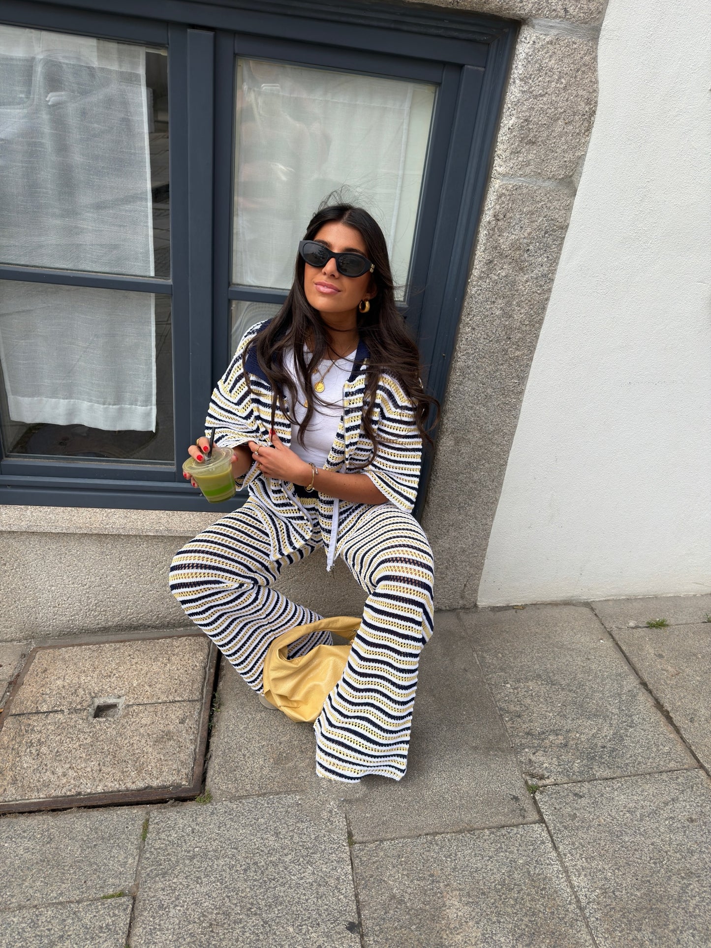 Golden Coast Stripe Crochet Pants