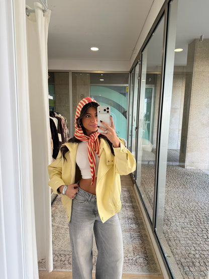 Striped Hooded Knit Scarf