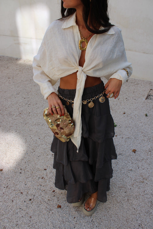 Dark Grey Layered Skirt