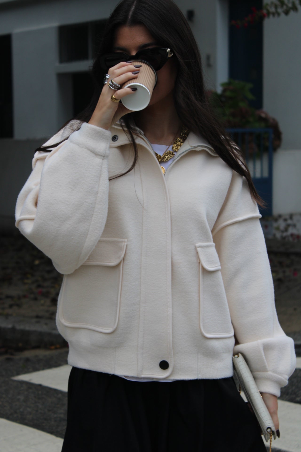 Off-White Double Knit Bomber