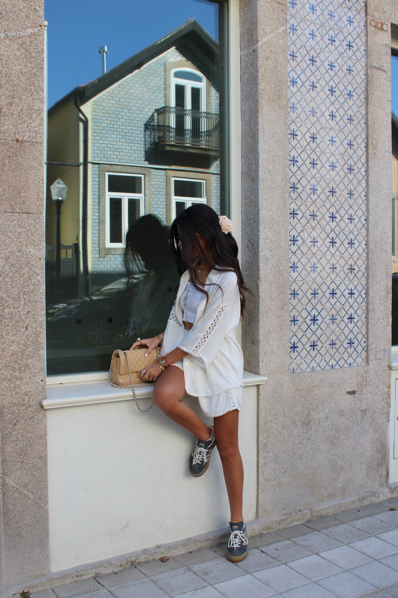 Shorts and Shirt Set with Crochet Details