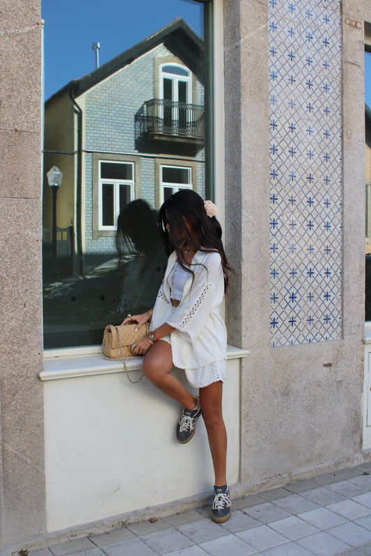 Shorts and Shirt Set with Crochet Details