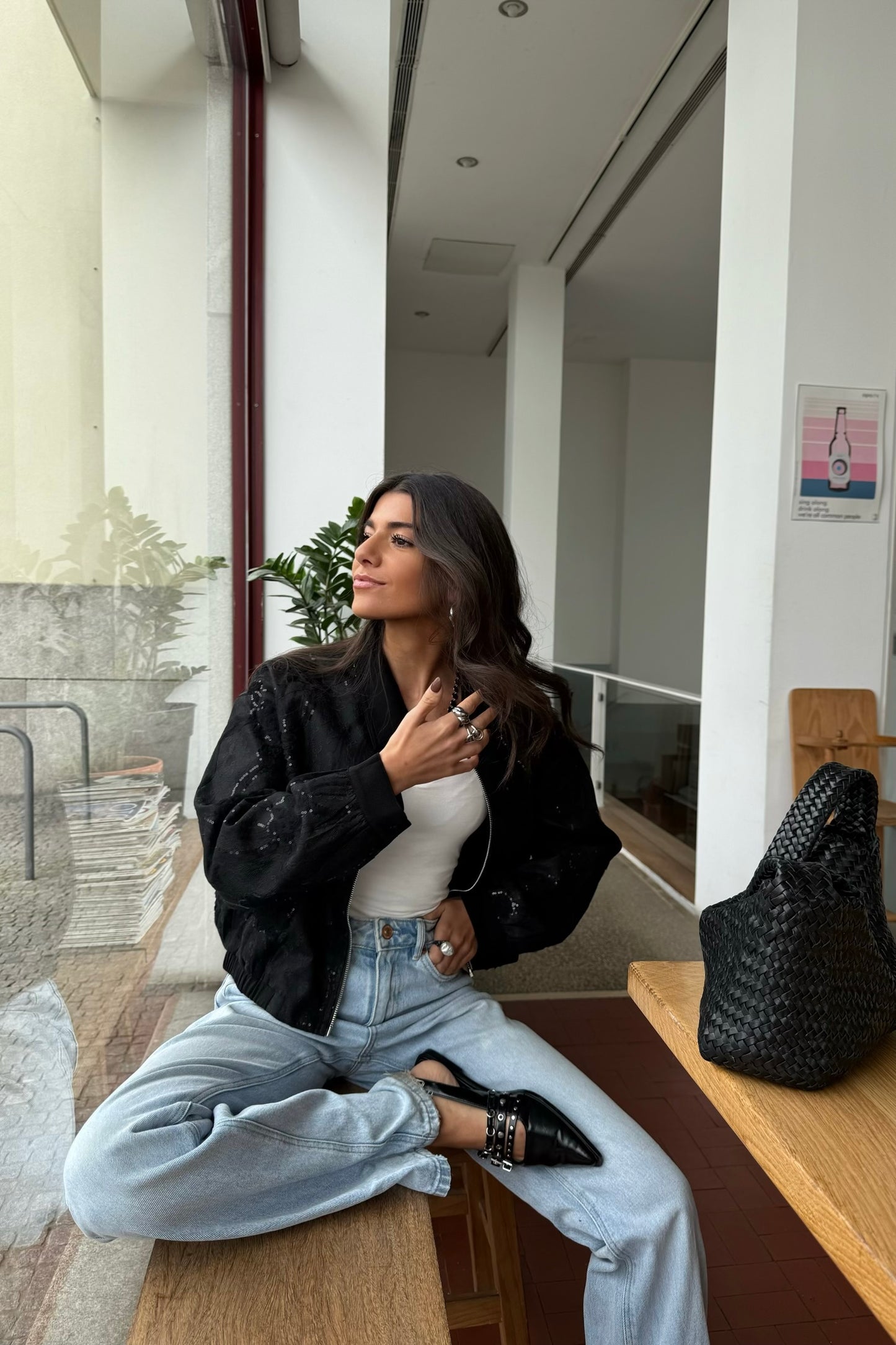 Bomber Jacket in Lace and Sequin