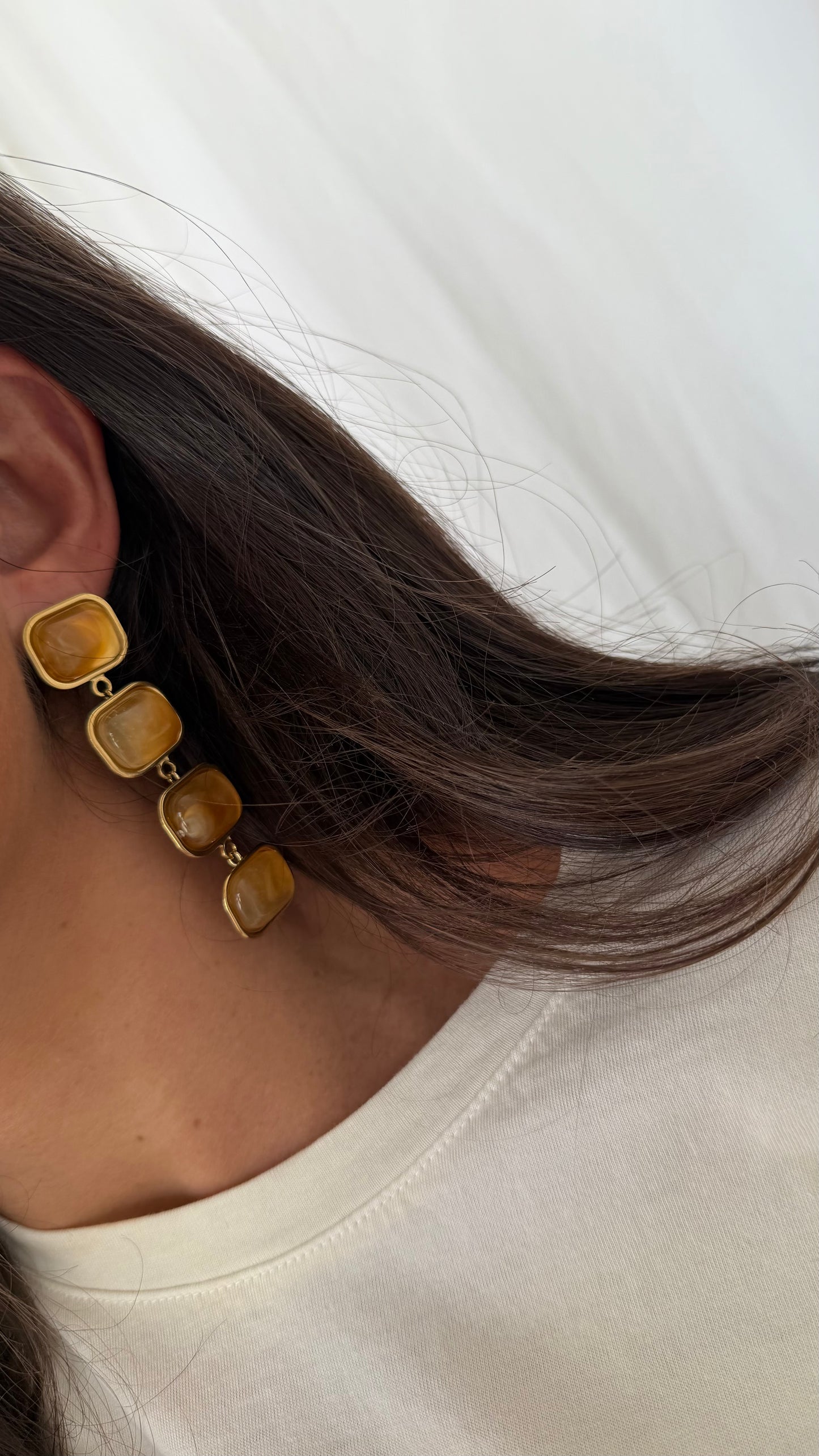 Honey Drop Statement Earrings