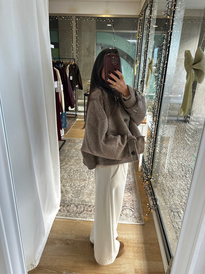 Casaco Taupe 100% lã (hand made)