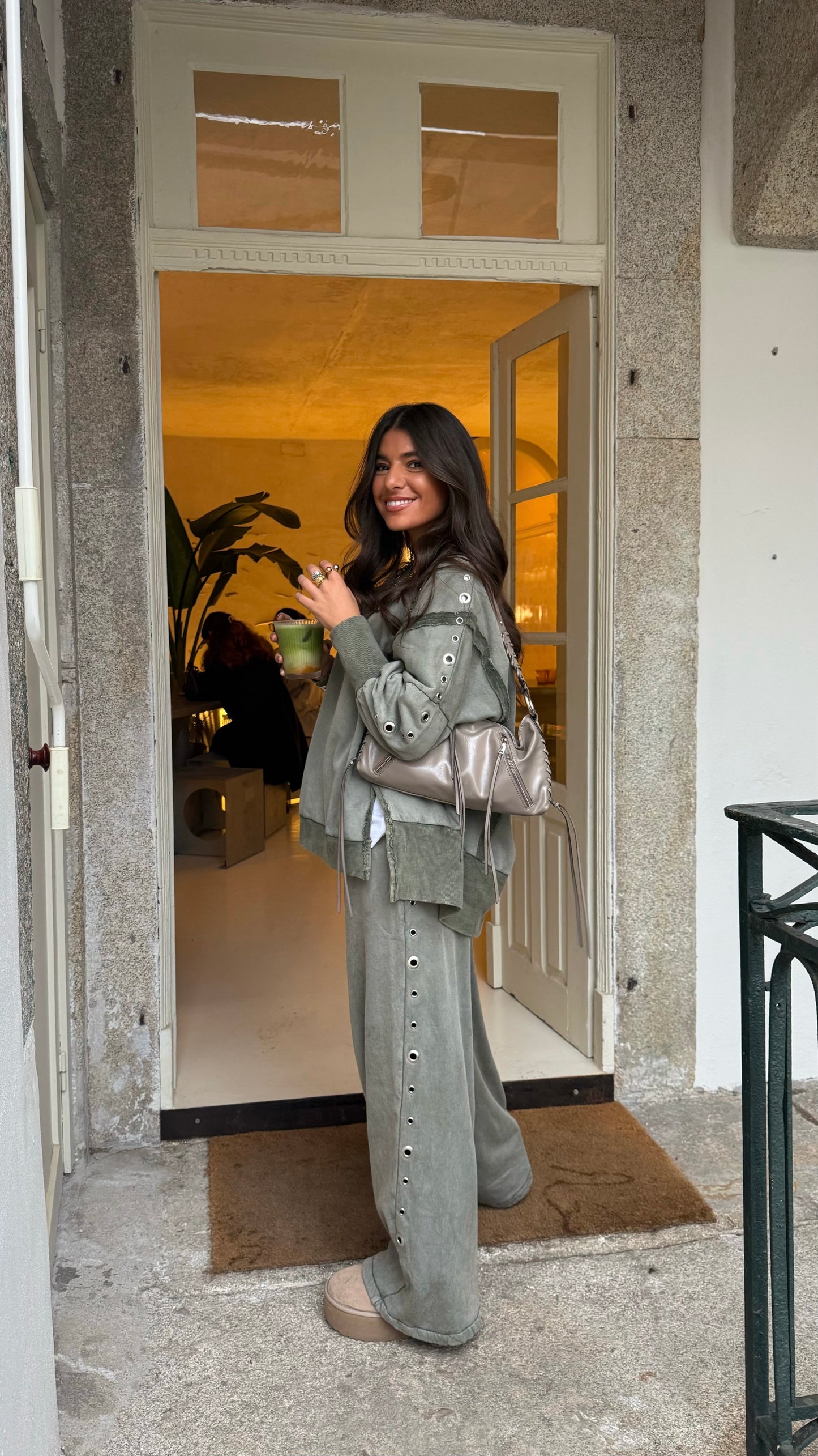 Comfy Khaki Eyelet Co-ord